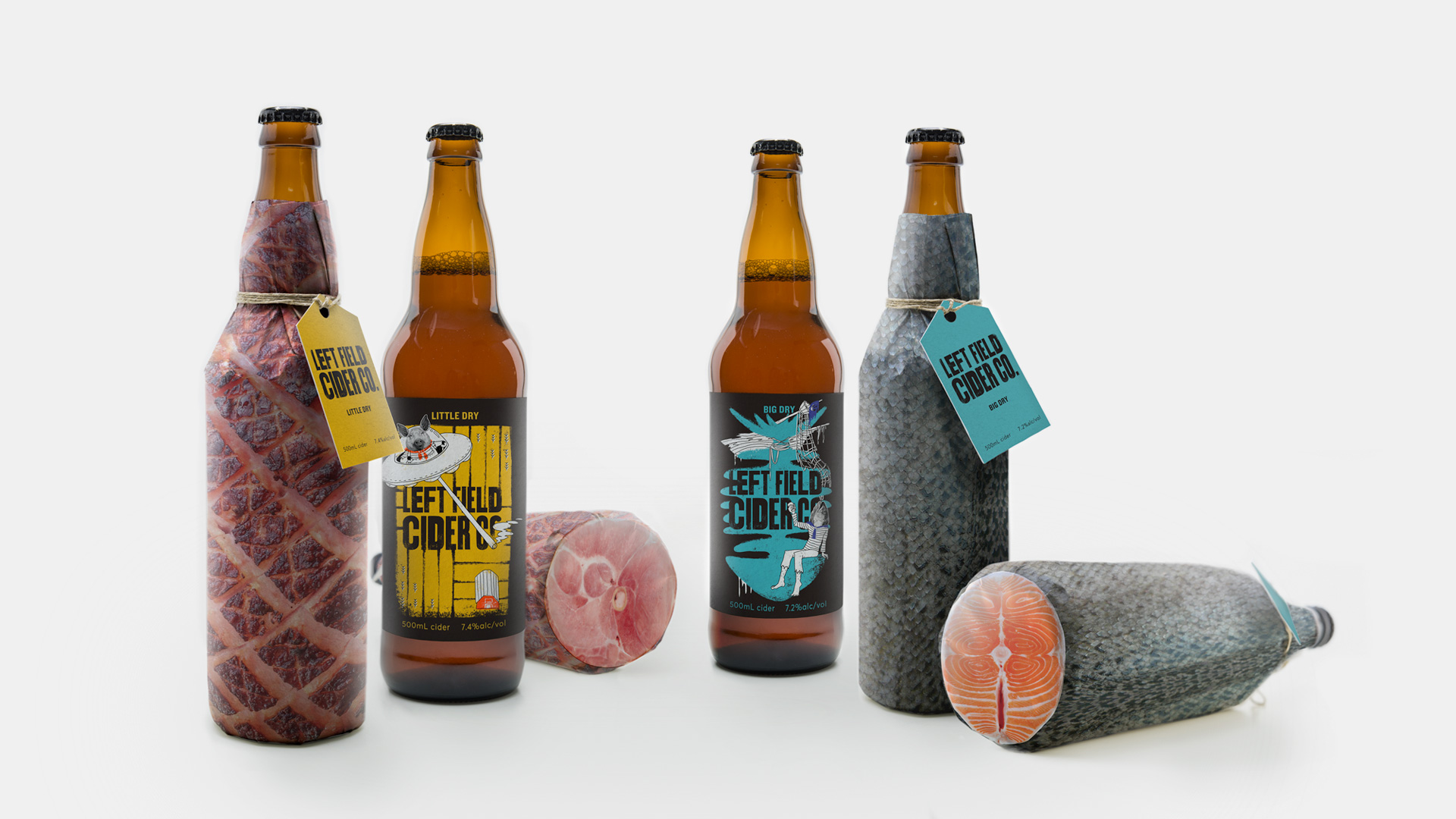 Alice Zeng | Packaging, Illustration, Design | Left Field Cider Co. Packaging Redesign, collaboration with Janice Callangan