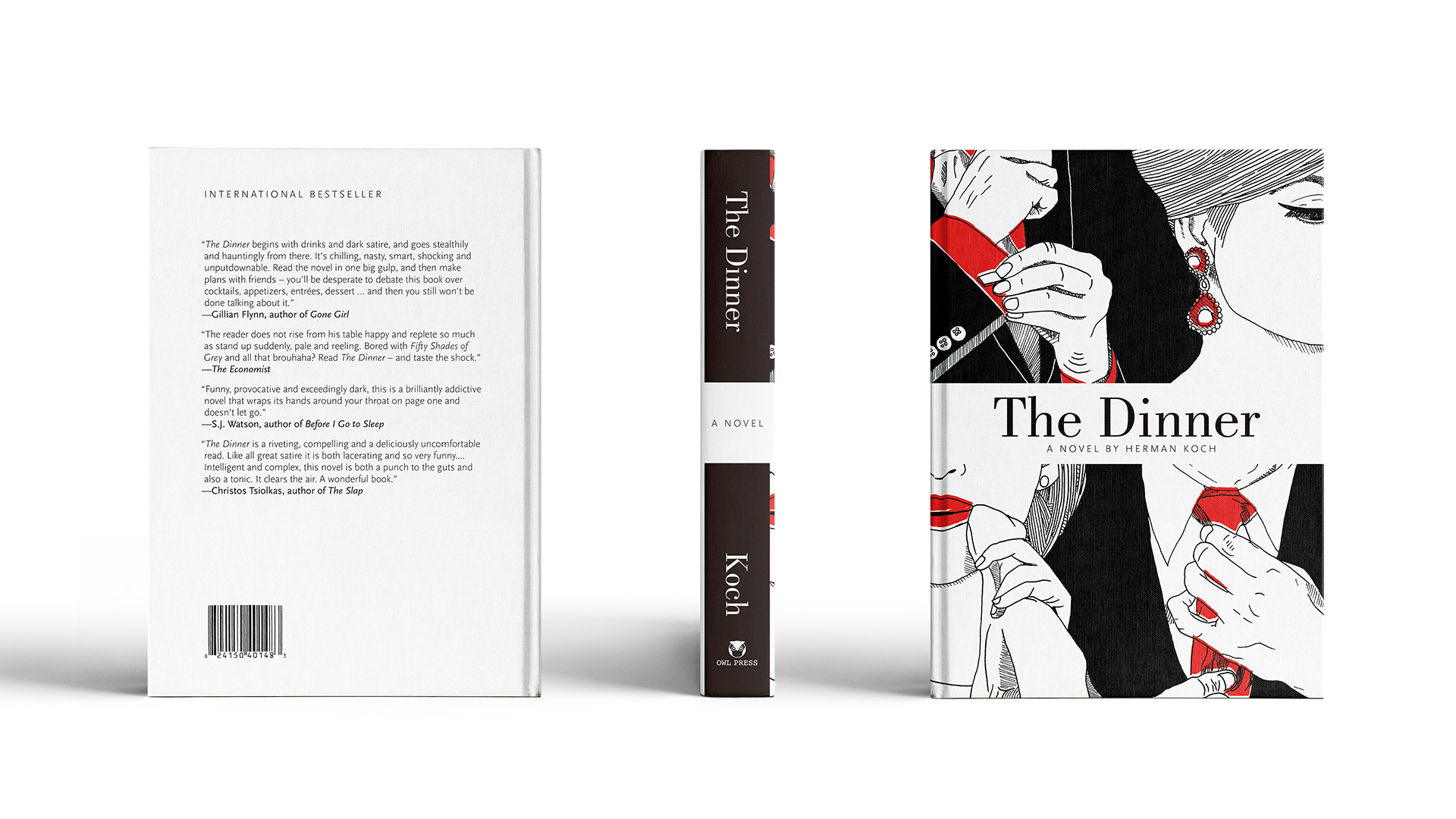 Amanda Siegmann | Design, Illustration, Print | The Dinner book jacket depicts the uncomfortable feeling in the novel