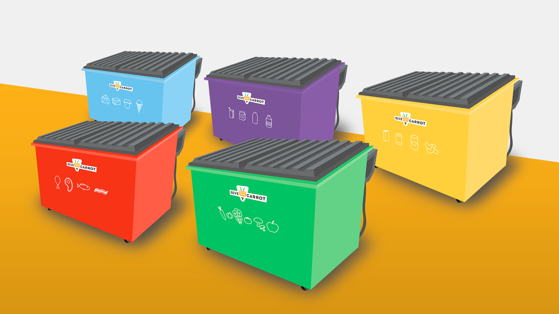 Avelyne Tran | Design | Colour-coded, labelled, and refrigerated food bins distributed to food retail ready for pick-up
