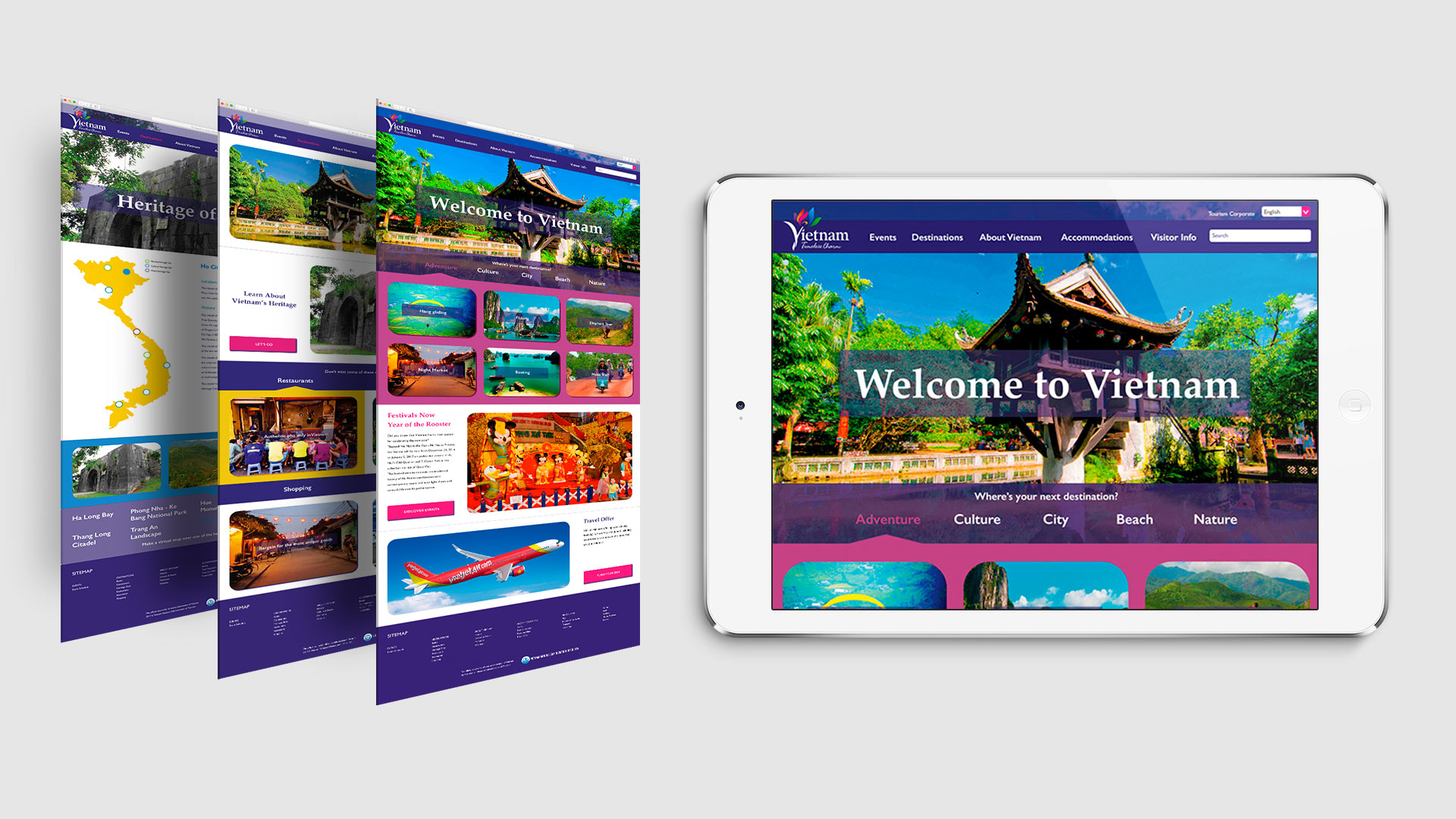 Avelyne Tran | Digital | Tourism website redesign for Vietnam Tourism