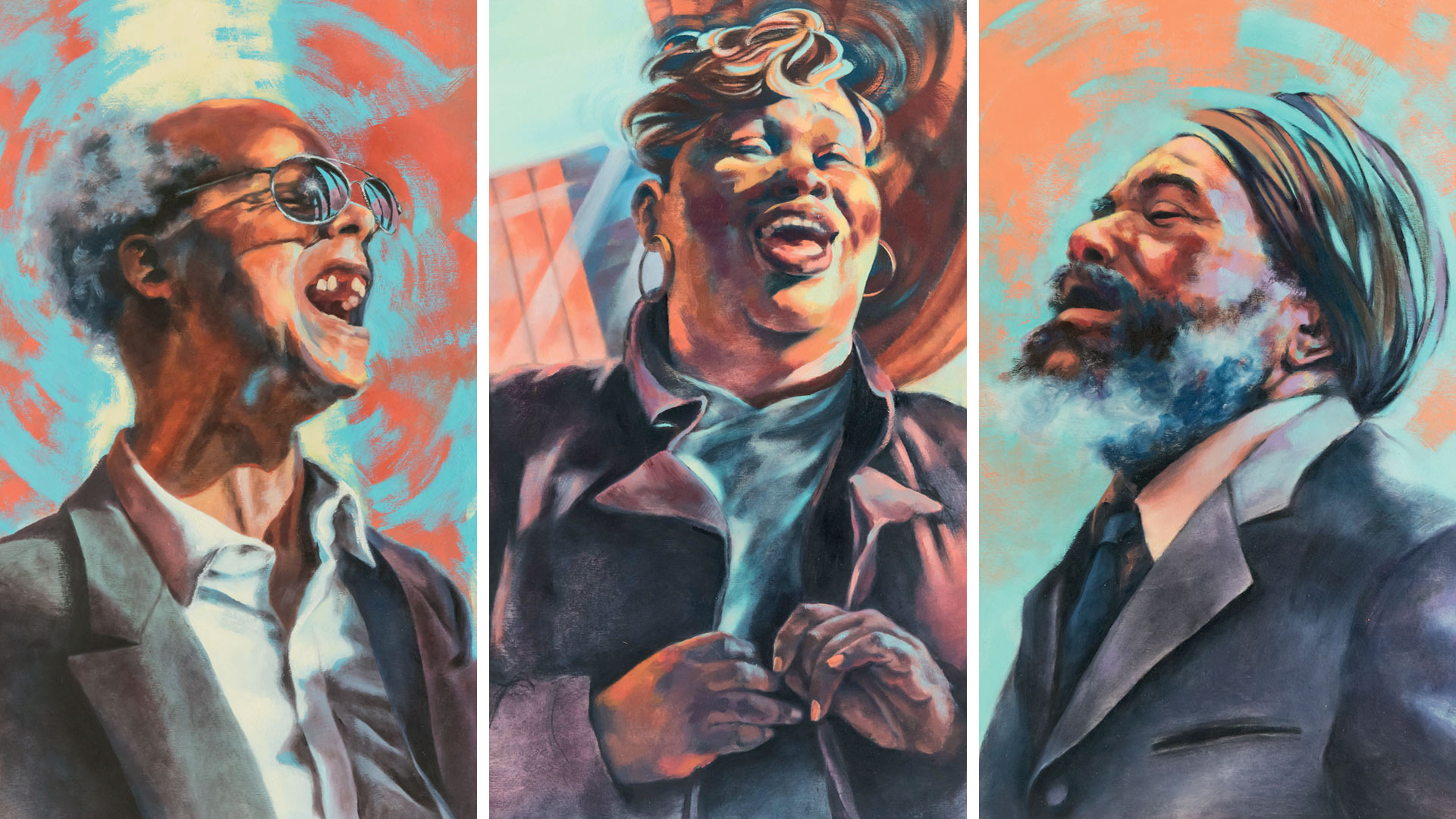 Cara Bain | Illustration | “Blessed Assurance.” Harlem gospel singers raising the roof  – Oil on panel