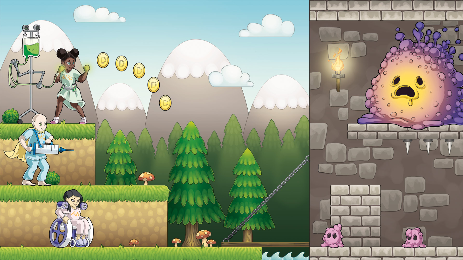 Crystal Woo | Illustration | Mural for BC Children’s Hospital depicting children in heroic roles