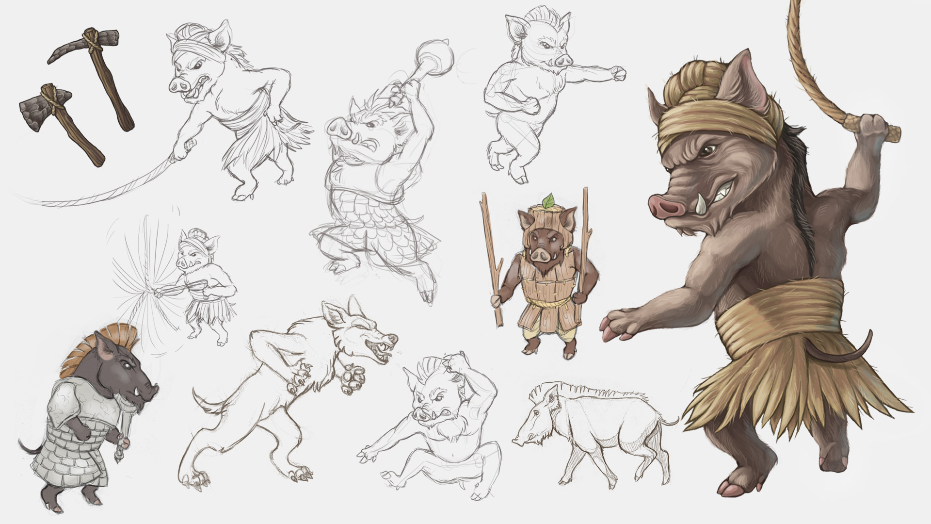 Crystal Woo | Illustration | Concept art for a Three Little Pigs video game