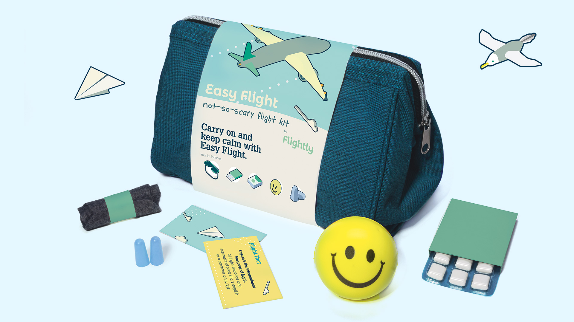 Kyle Papilla | Identity, Packaging | Flightly: Full care kit set. Designed with Angela Schmold