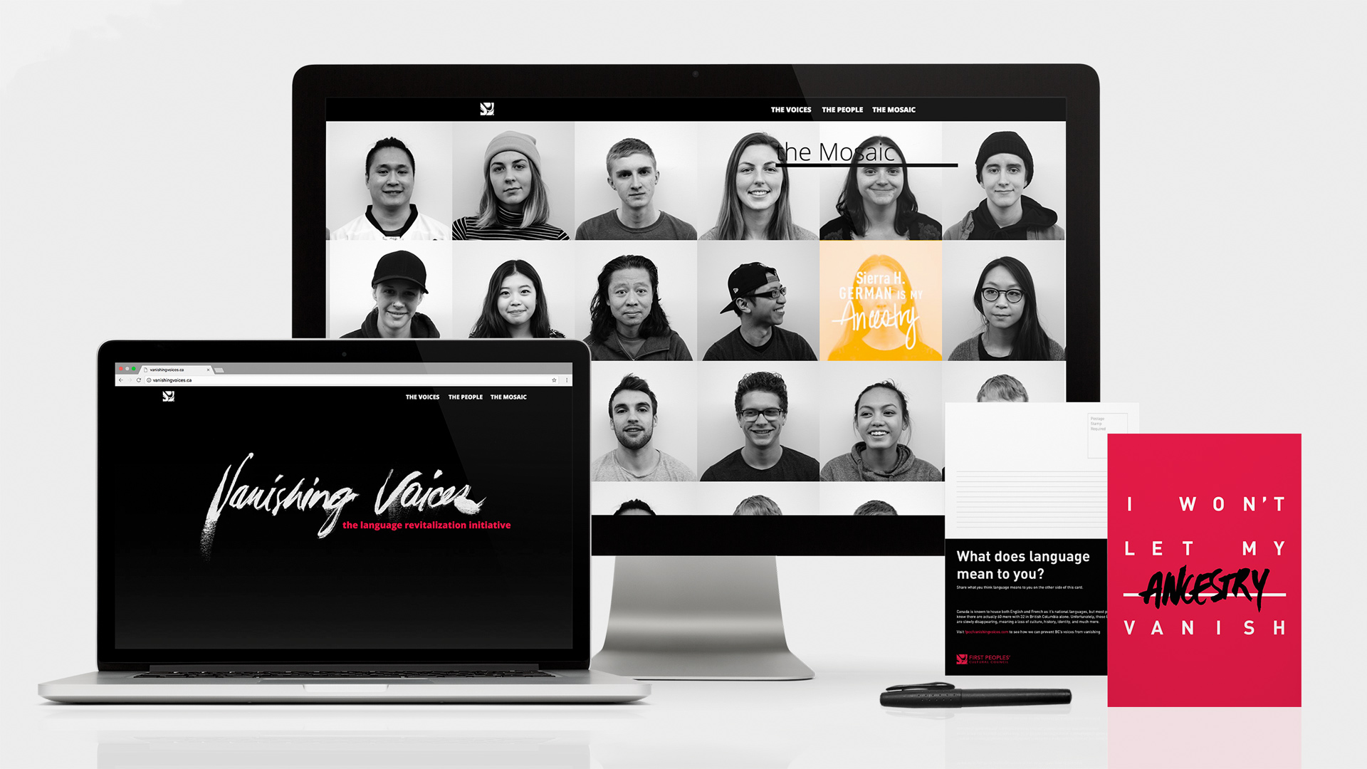 Pamella Pinard | Digital, Design | Vanishing Voices, Web Campaign, collaboration with Max Littledale