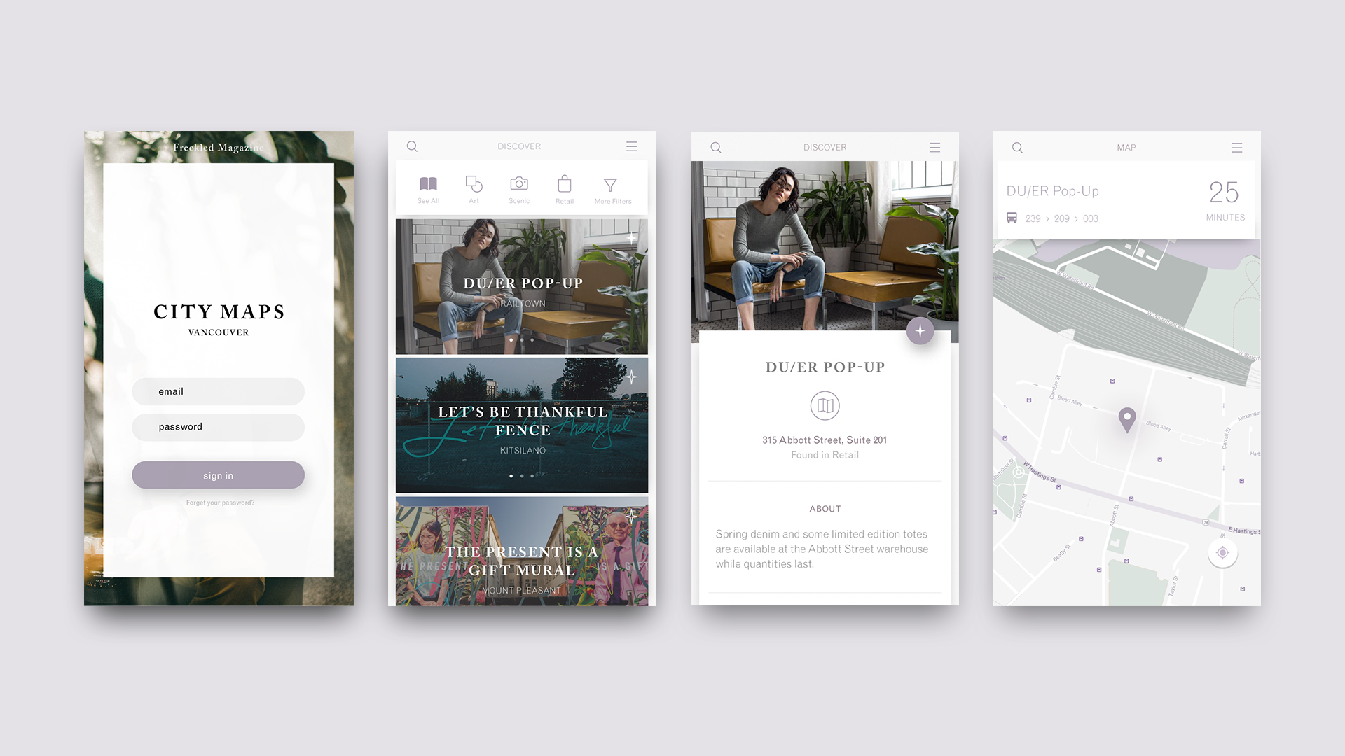 Shanene Lau | Interactive | Urban discovery App for Freckled Magazine