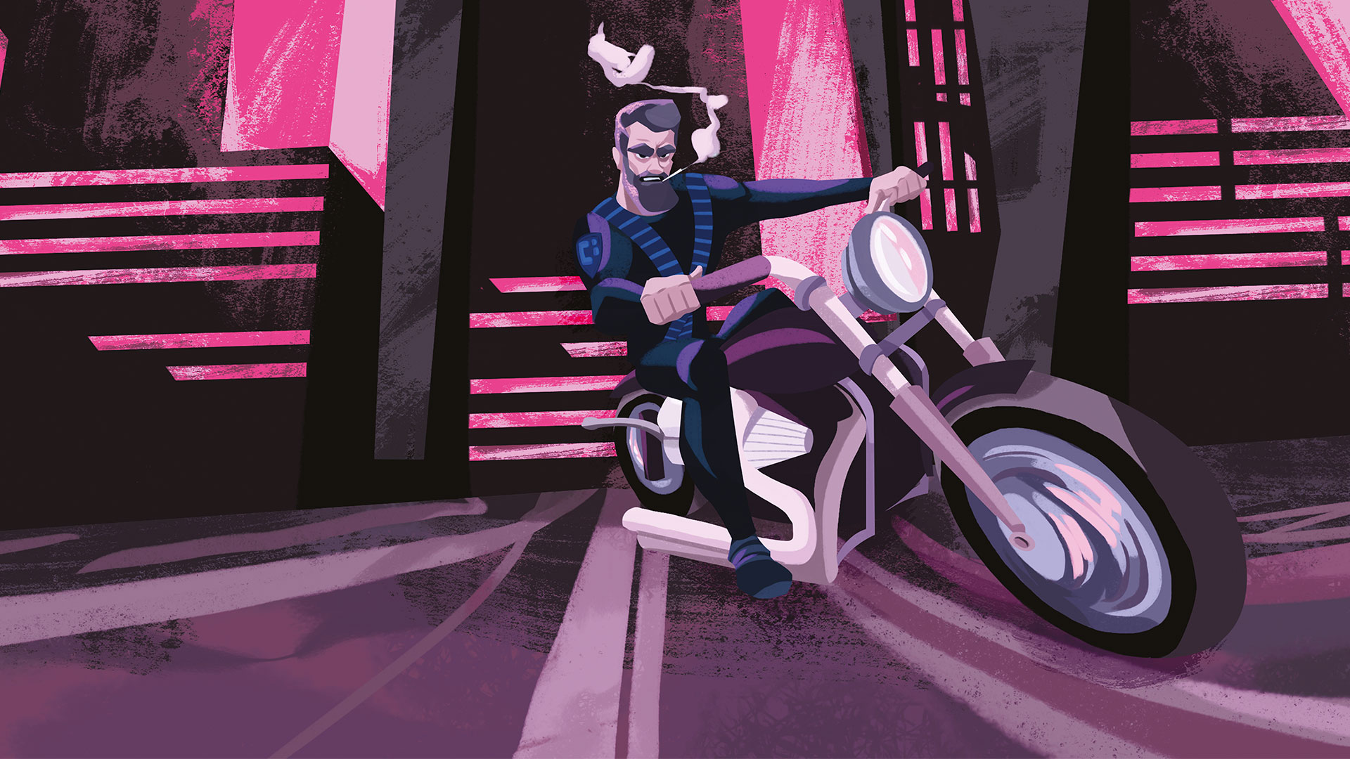 Shay Klassen | Illustration | Splash art for animated series pitch, “Raider Jones: Space Cop.”